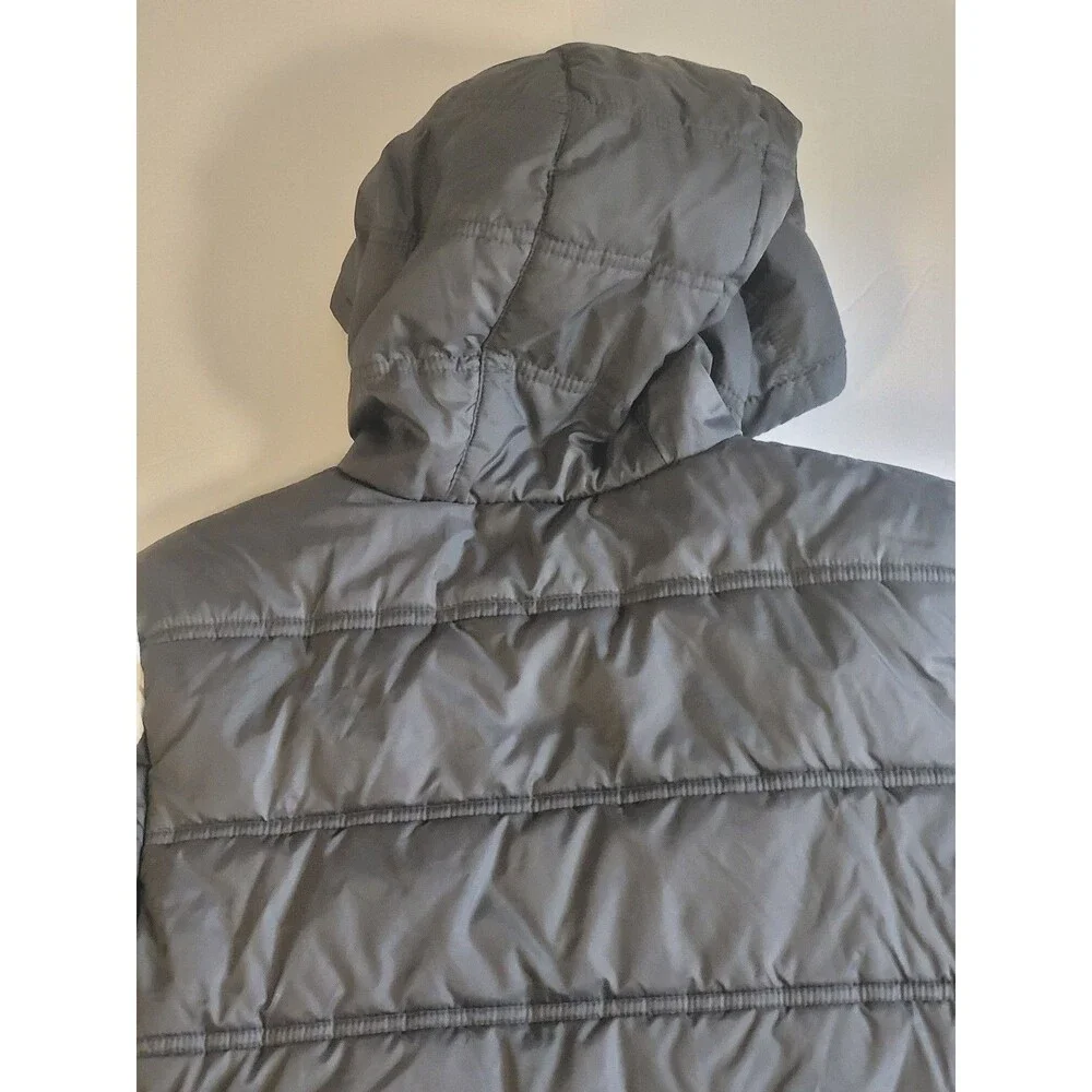 Jordan Puffer Jacket Youth Medium 10–12 Gray with black White Sleeve Stripes